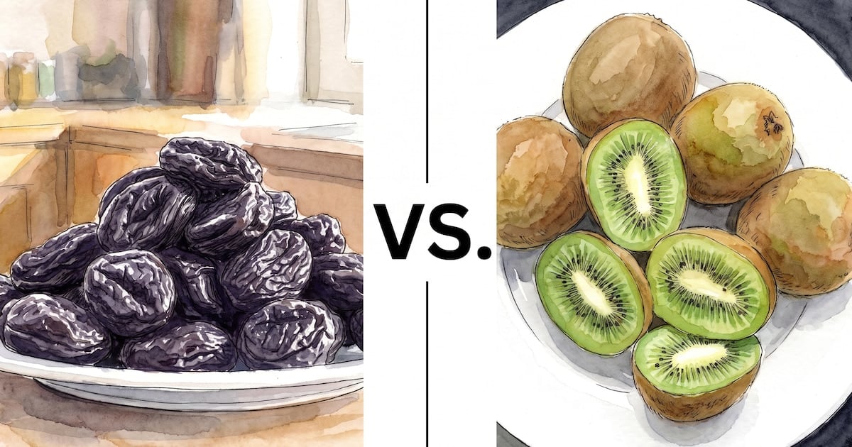 Dos frutas, un mismo objetivo: cómo actúan el kiwi y la ciruela pasa frente al estreñimiento